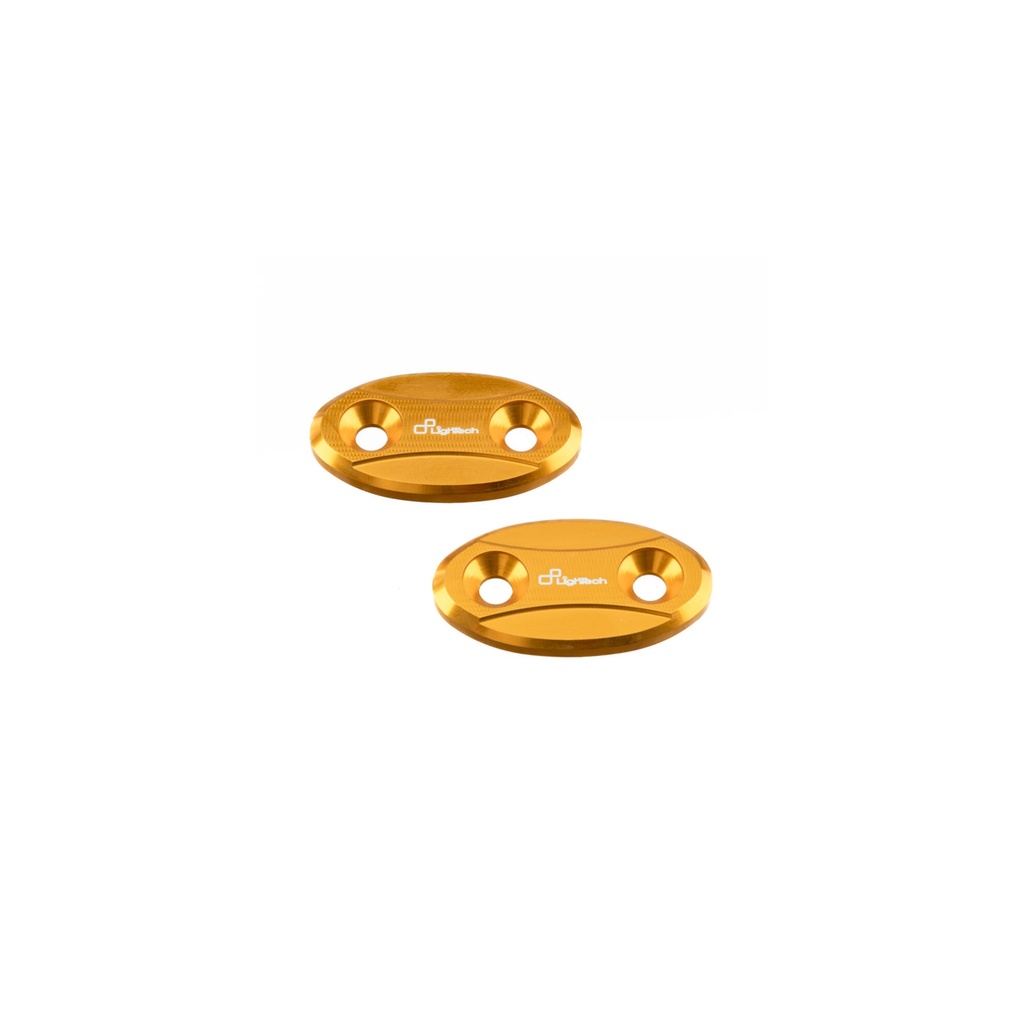 [LT-SPE101ORO] Pair Mirror Block-Off Plates for Yamaha, Bmw (Oro)