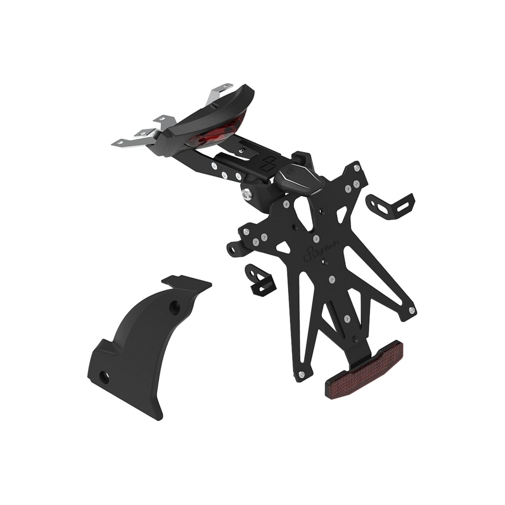 [LT-KTARTR110B1] Adjustable License Plate Holder Kit With Swingarm Cover for Triumph (NeroB1)