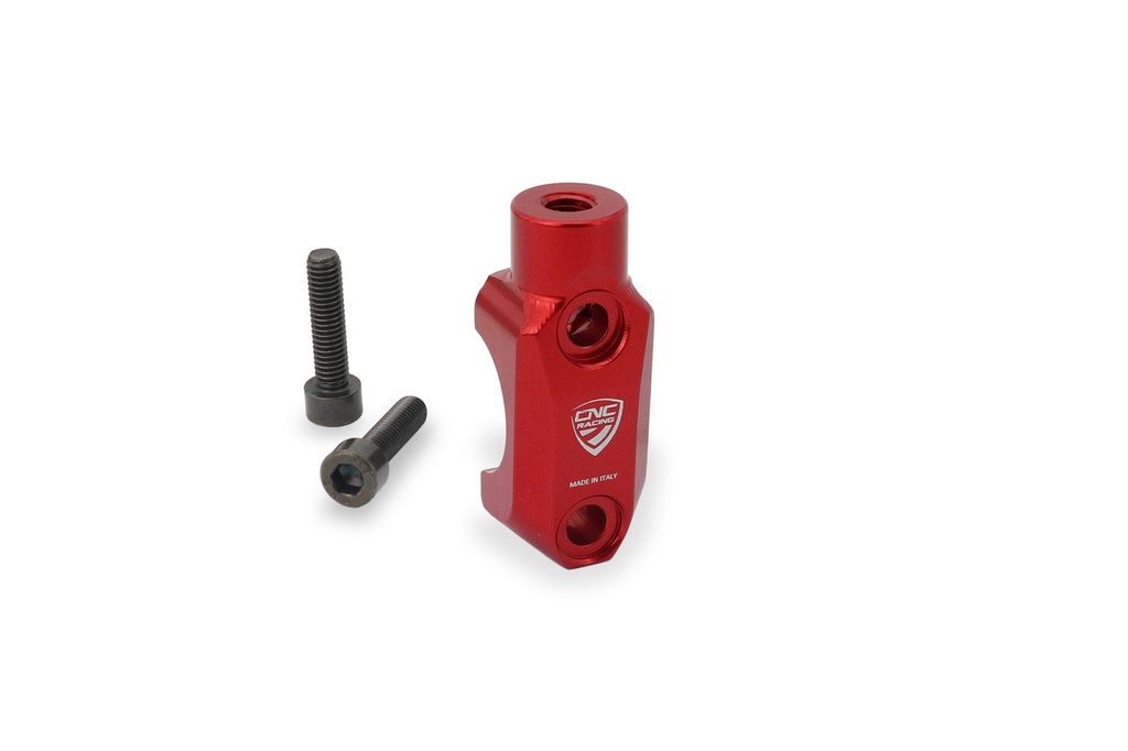 [CNC-CV022R] Brembo Master cylinder clamp with Mirror Mount thread M8 clockwise (Red)