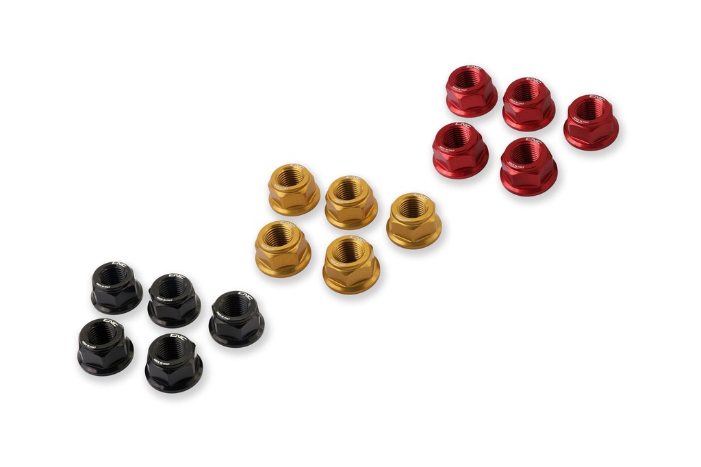 [CNC-DA383B] Nuts sets rear sprocket flange Ducati MV Agusta M10x1.25 (Black)