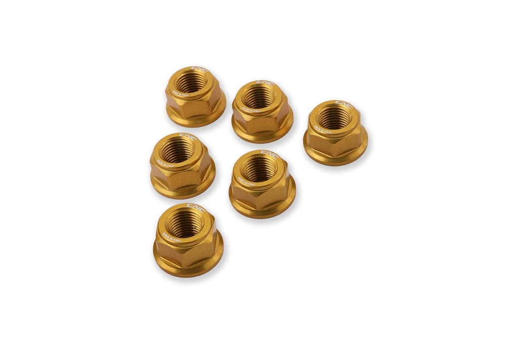 [CNC-DA384G] Nuts sets rear sprocket flange Ducati M10x1.0 (Gold)