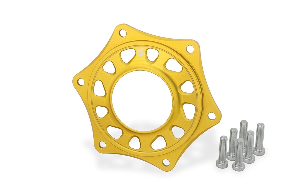[CNC-FCA01G] Rear Sprocket Flange Cover for Ducati Multistrada V2 (MY2025) – Plug & Play Upgrade (Gold)