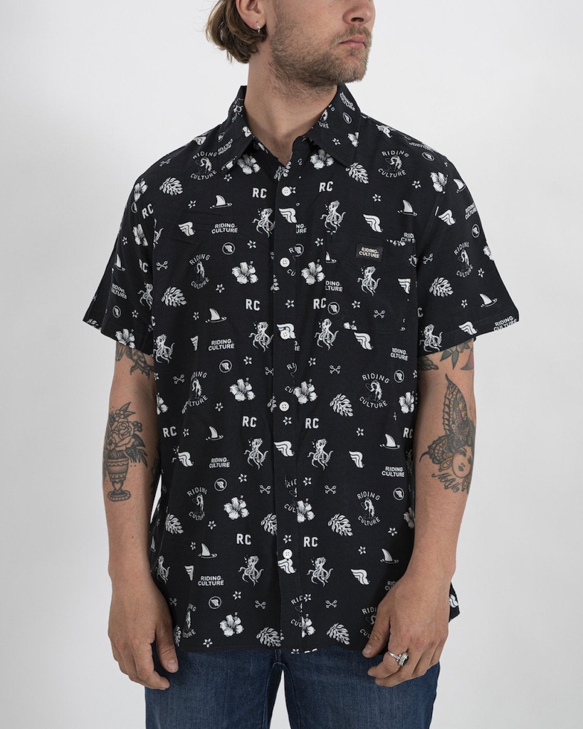 [RC-7630039468484] Ocean Shirt Black Men (S)
