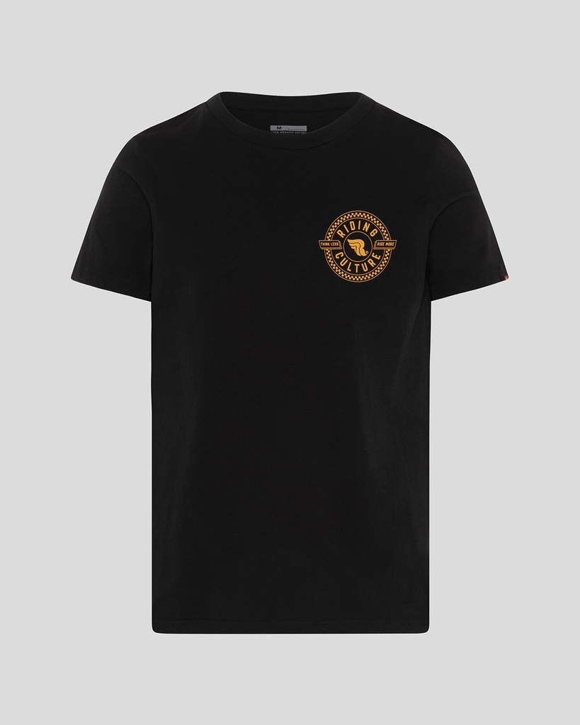 [RC-7630039480417] Checkerboard Circle Black T-Shirt