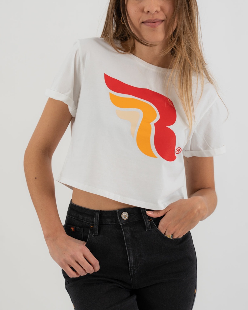 Logo Crop Top White Women
