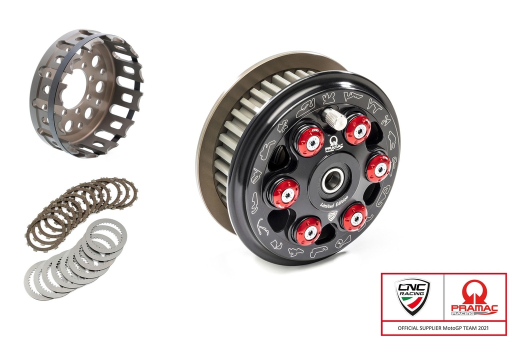[CNC-FR366BPR] SLIPPER CLUTCH MASTER TECH TEAM PRAMAC LIM. ED. FULL KIT - 12 TEETH SINTERED (Black)