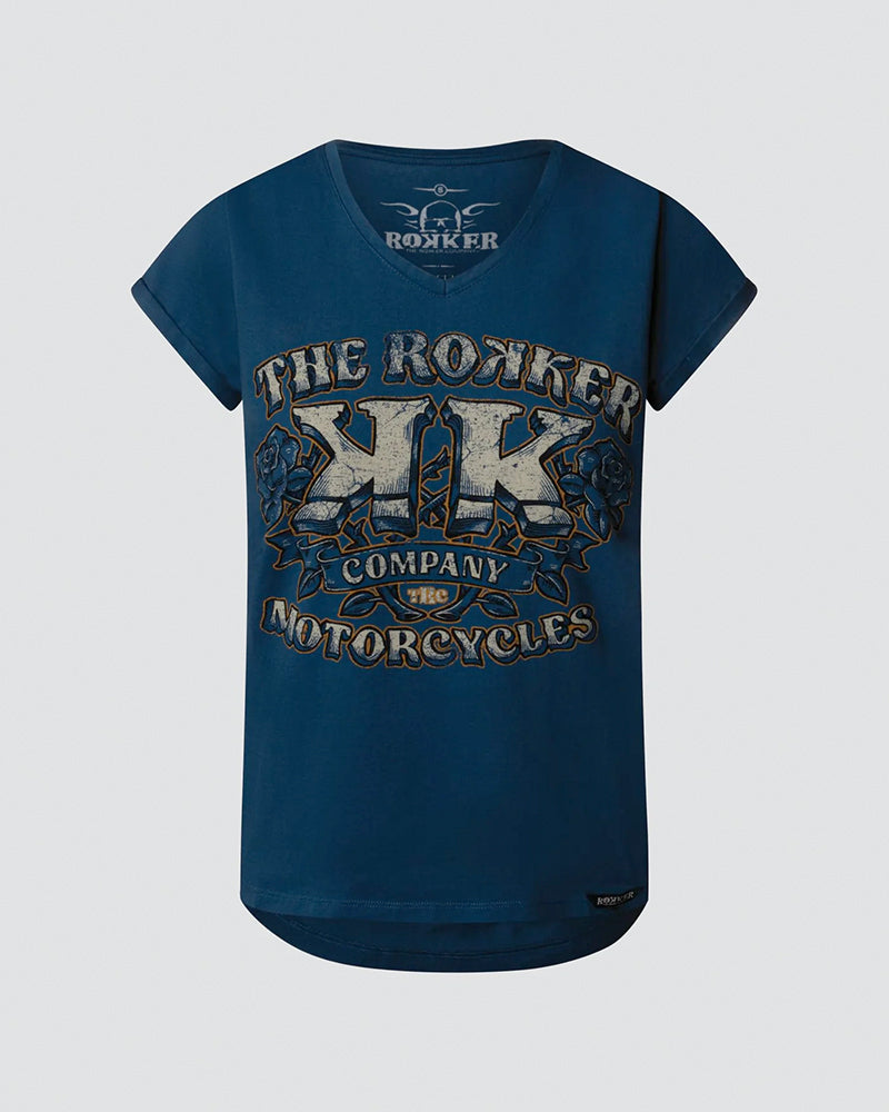 [RK-7630783406602] Savage Roses Lady T-Shirt Blue