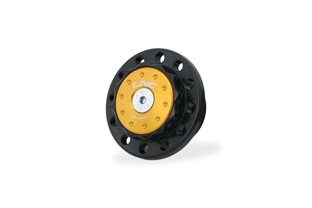 [CNC-GH101BG] Steering stem top plate nut Moto Guzzi (Black/Gold)