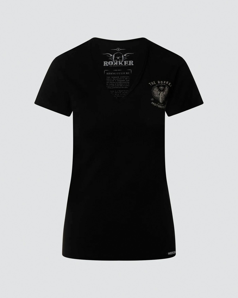 [RK-7630783406701] Flying Wheel Lady T-Shirt Black