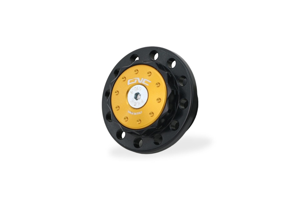 [CNC-GH102BG] Steering stem top plate nut Moto Guzzi (Black/Gold)