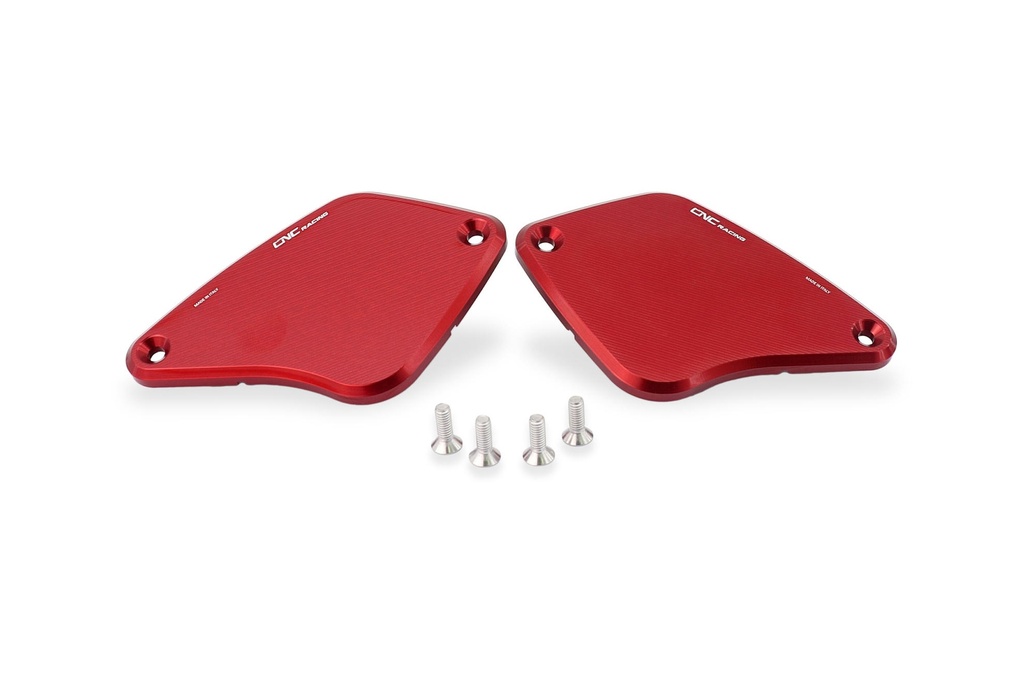 [CNC-KT850R] Front brake and clutch fluid reservoir caps Ducati - Streaks (Red)
