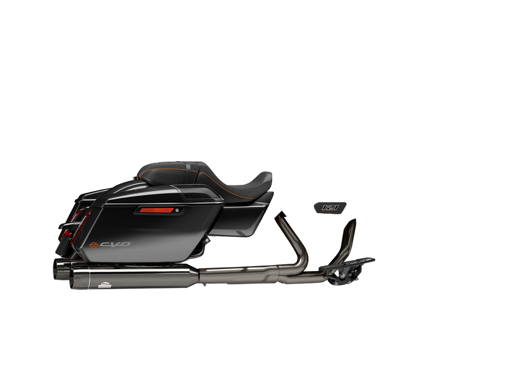 [JH-EP-152721] Harley-Davidson CVO™ Road Glide® 121cid — adjustable exhaust, Touring 4,5" Dark Chrome, 4,5" CVO end cap adapter Blank