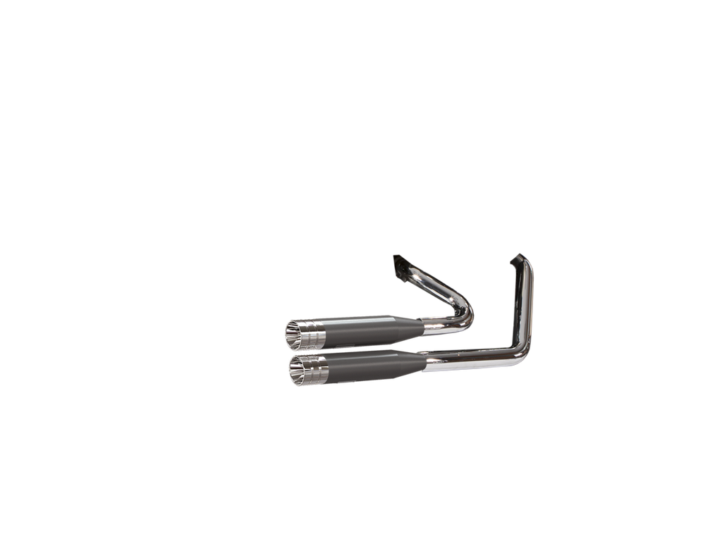 [JH-EP-213580] Harley-Davidson CVO™ Screamin Eagle Fat Bob — adjustable exhaust, Shorty (JH Headerset only) Wrinkle Black, 3,5" Big Shot Chrome