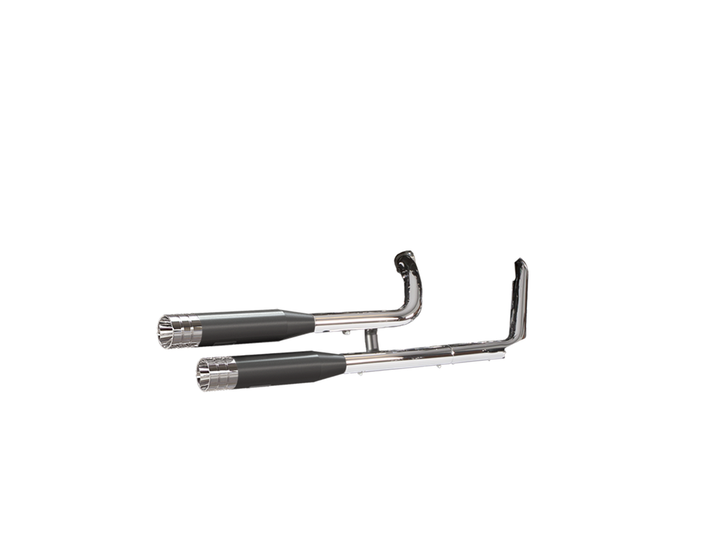 [JH-EP-123602] Harley-Davidson Crossbones — adjustable exhaust, Shorty Wrinkle Black, 3,5" Big Shot Chrome