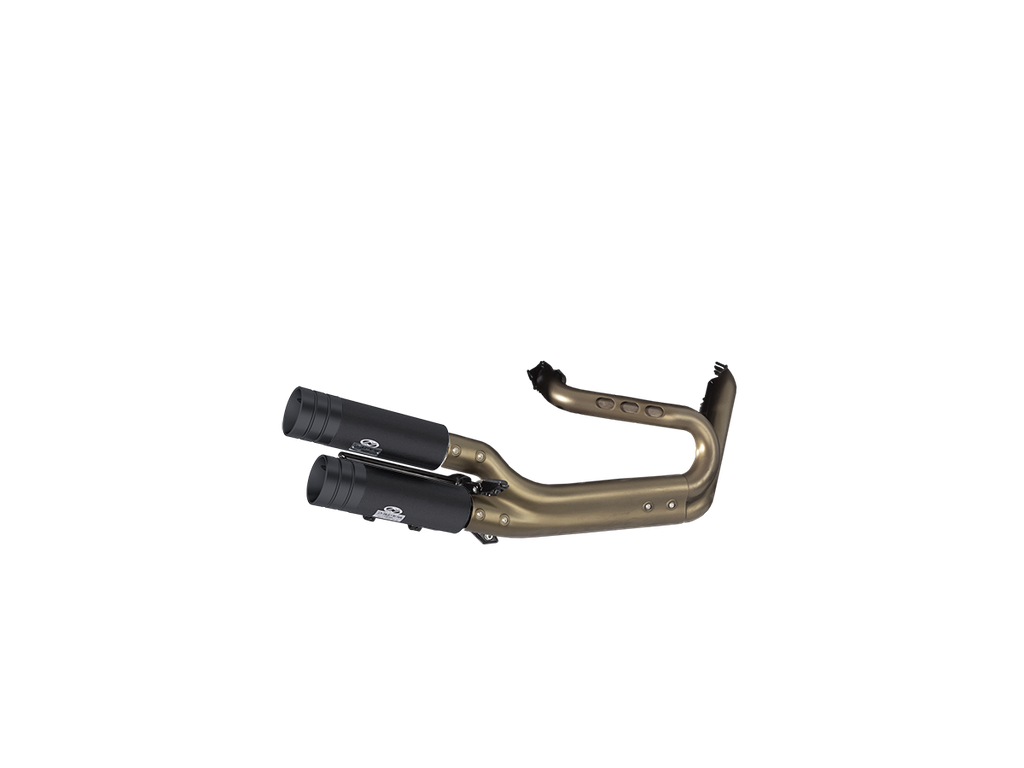 [JH-EP-140513] Harley-Davidson Fat Bob® 107cid — adjustable exhaust, Fat Bomb (OEM) Wrinkle Black, 4,0" Big Shot Black