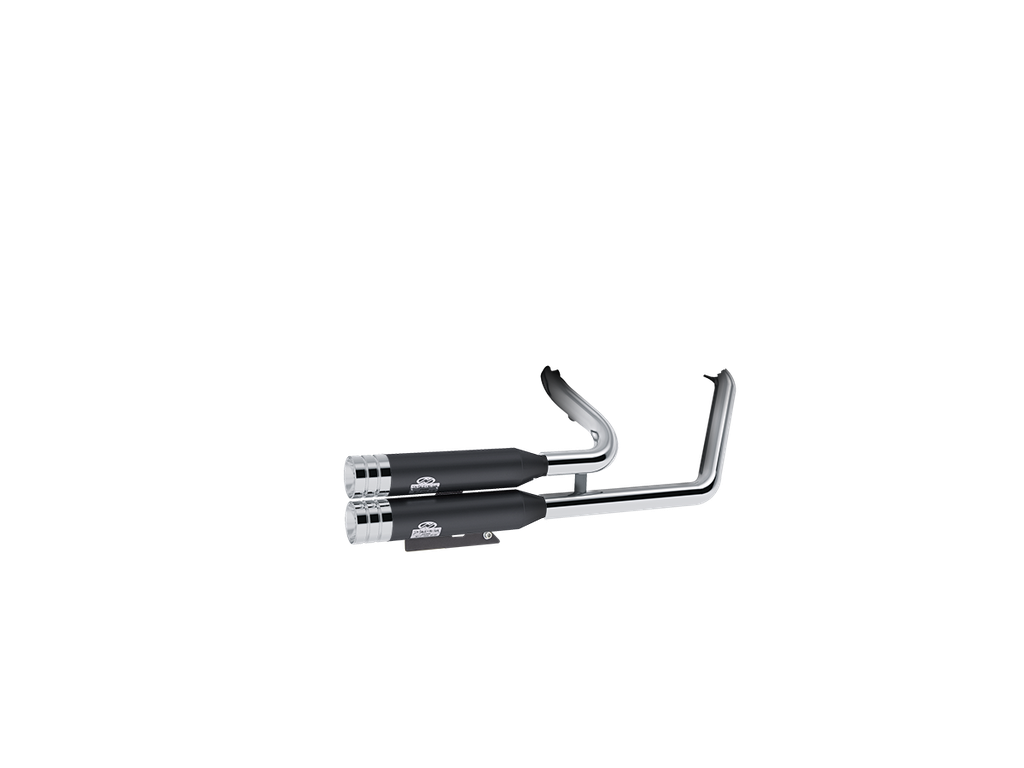[JH-EP-242216] Harley-Davidson Fat Bob® 107cid — adjustable exhaust, Shorty (JH Headerset only) Wrinkle Black, 3,5" Big Shot Chrome