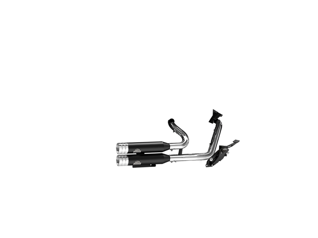 [JH-EP-251843] Harley-Davidson Fat Bob® 114cid — adjustable exhaust, Shorty Wrinkle Black, 3,5" Big Shot Chrome