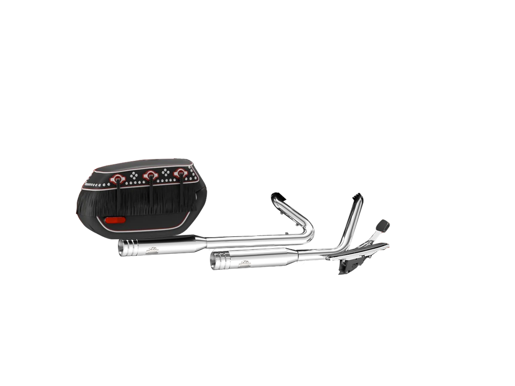 [JH-EP-152812] Harley-Davidson Hydra-Glide — adjustable exhaust, Shorty Chrome, 3,5" Big Shot Chrome
