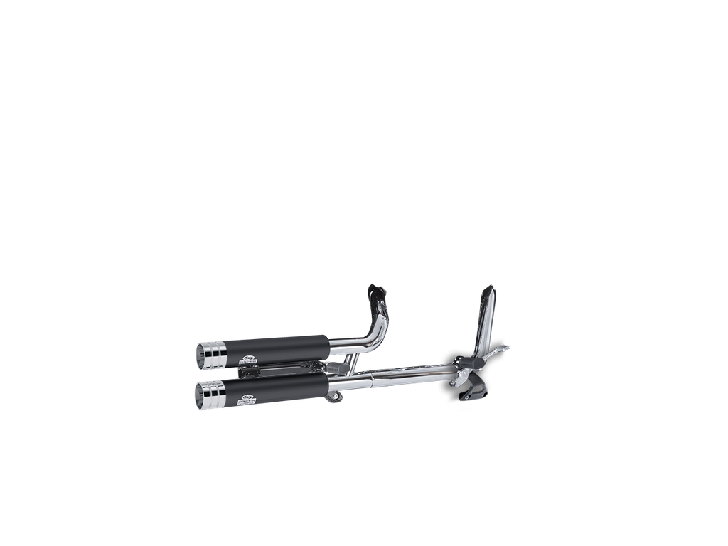 [JH-EP-142760] Harley-Davidson Low Rider® 107cid — adjustable exhaust, Jekill Bomb Wrinkle Black, 3,5" Big Shot Chrome
