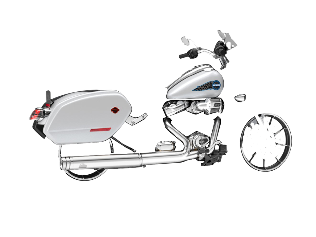 [JH-EP-152875] Harley-Davidson Low Rider® S — adjustable exhaust, 2-1 Slip-On for Cruiser Chrome, 4,0" Big Shot Chrome