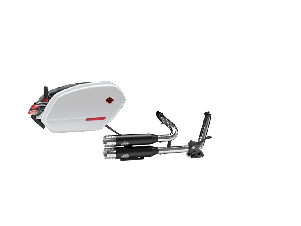 [JH-EP-252854] Harley-Davidson Low Rider® S — adjustable exhaust, Shorty Wrinkle Black, 3,5" Big Shot Chrome