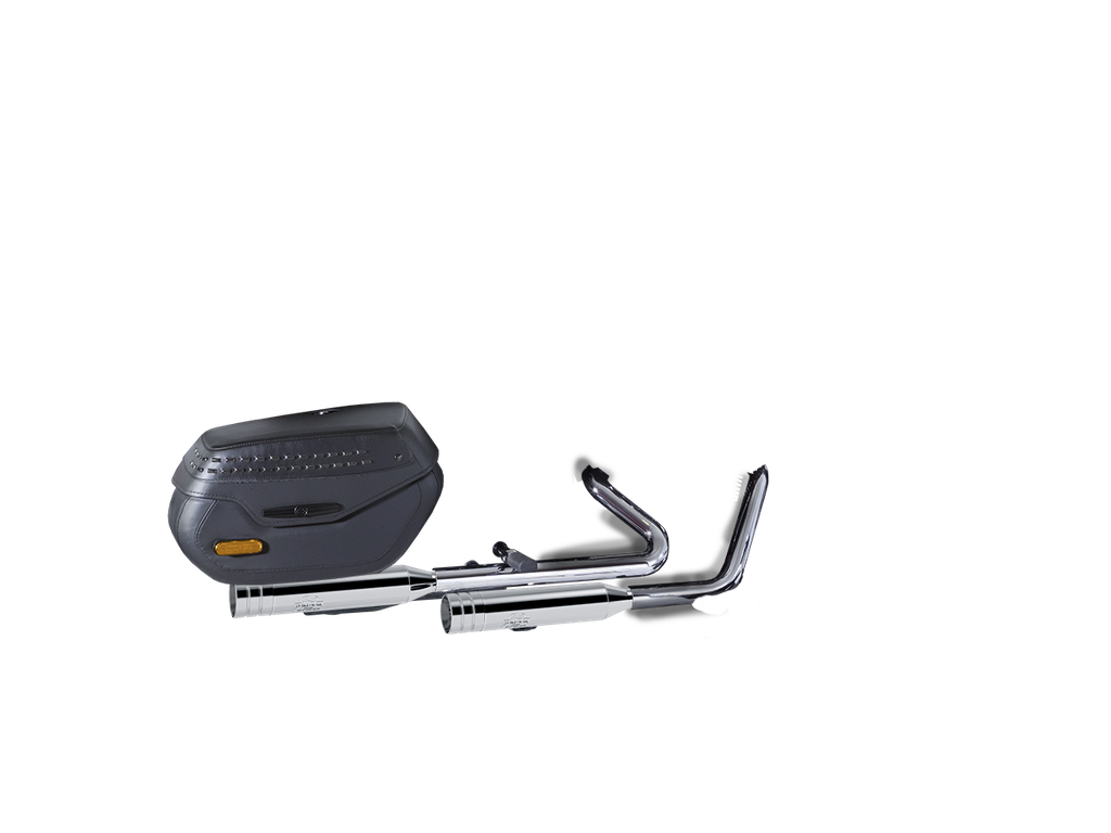 [JH-EP-140562] Harley-Davidson Softail® Deluxe — adjustable exhaust, Shorty Chrome, 3,5" Big Shot Chrome