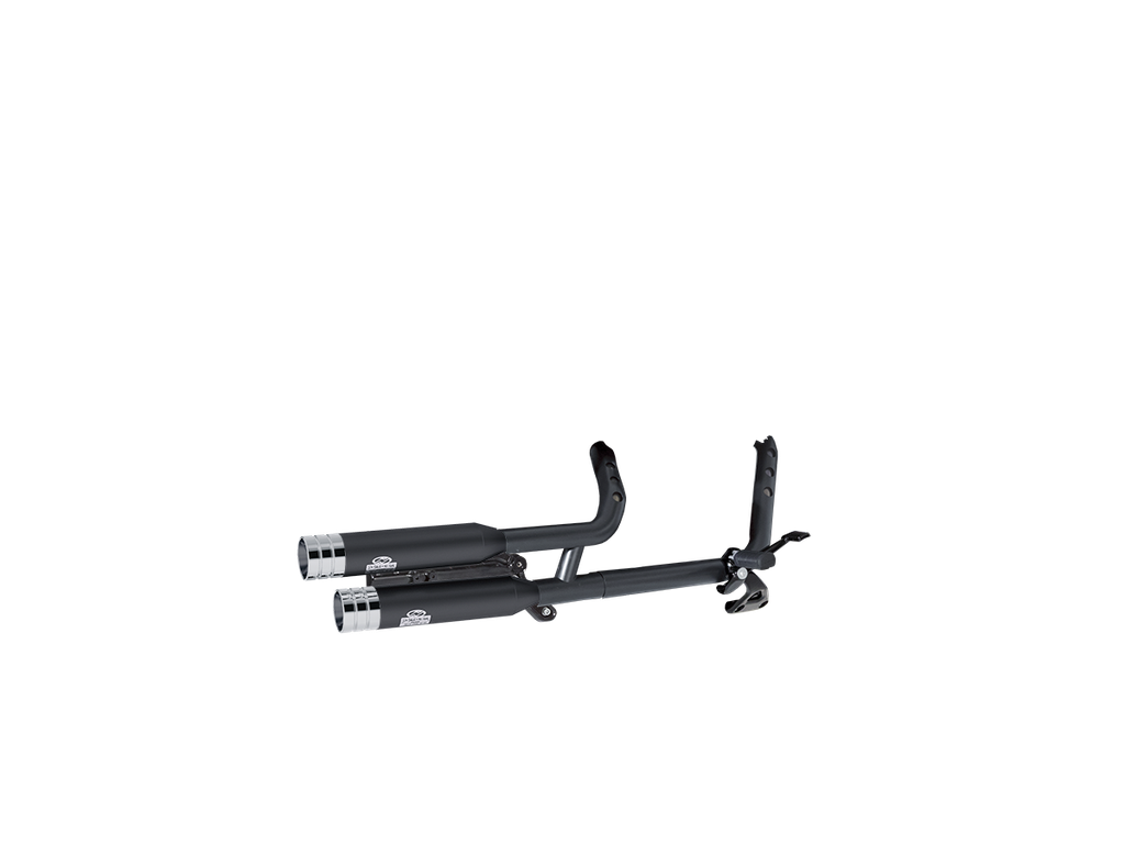 [JH-EP-142810] Harley-Davidson Street Bob® — adjustable exhaust, Shorty Wrinkle Black, 3,5" Big Shot Chrome