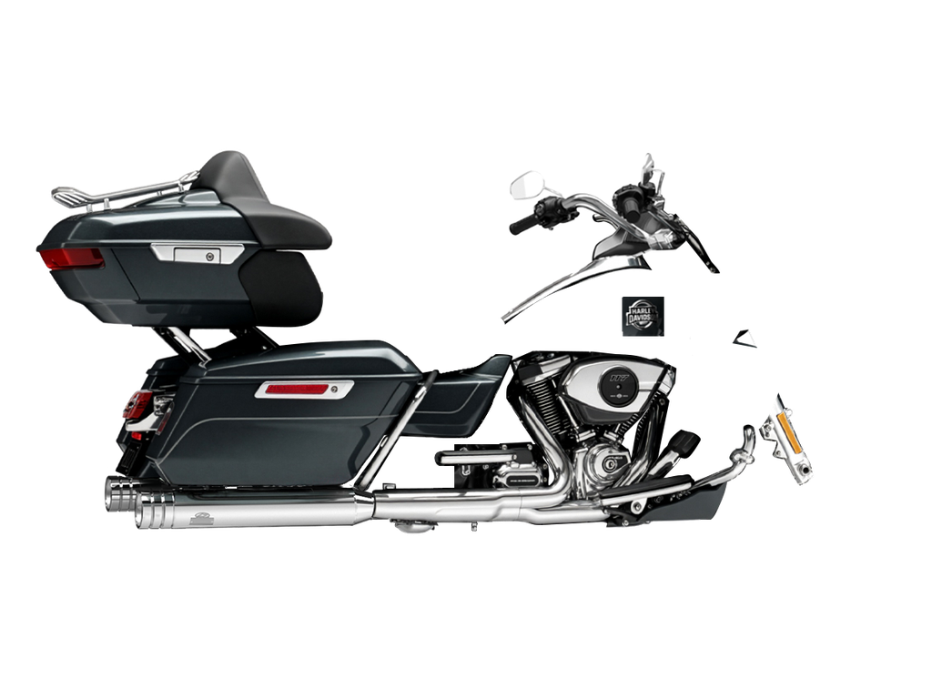 [JH-EP-152761] Harley-Davidson Road Glide® Limited — adjustable exhaust, Touring Chrome, 4,0" Big Shot Chrome