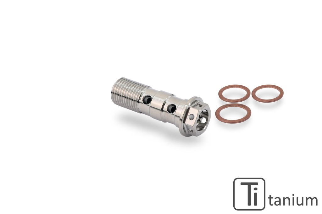 [CNC-KV380X] Oil hose double banjo screw M10x1.0 - Titanium