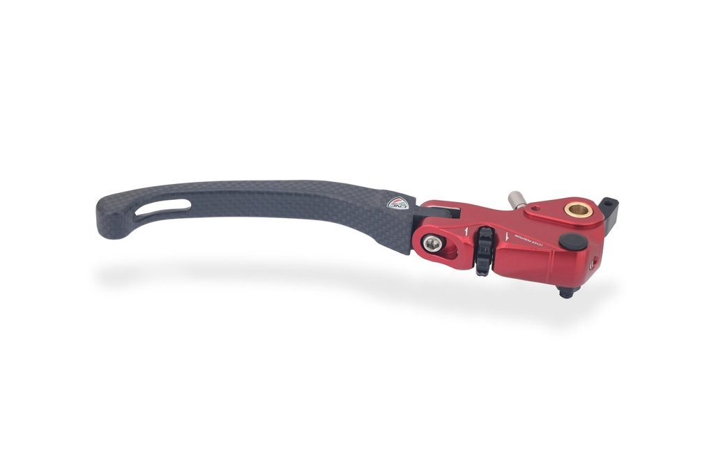 [CNC-LBV04YR] Brake Lever RACE EVO Folding Matt Carbon for Brembo Semi-Radial Master Cylinders (Red)