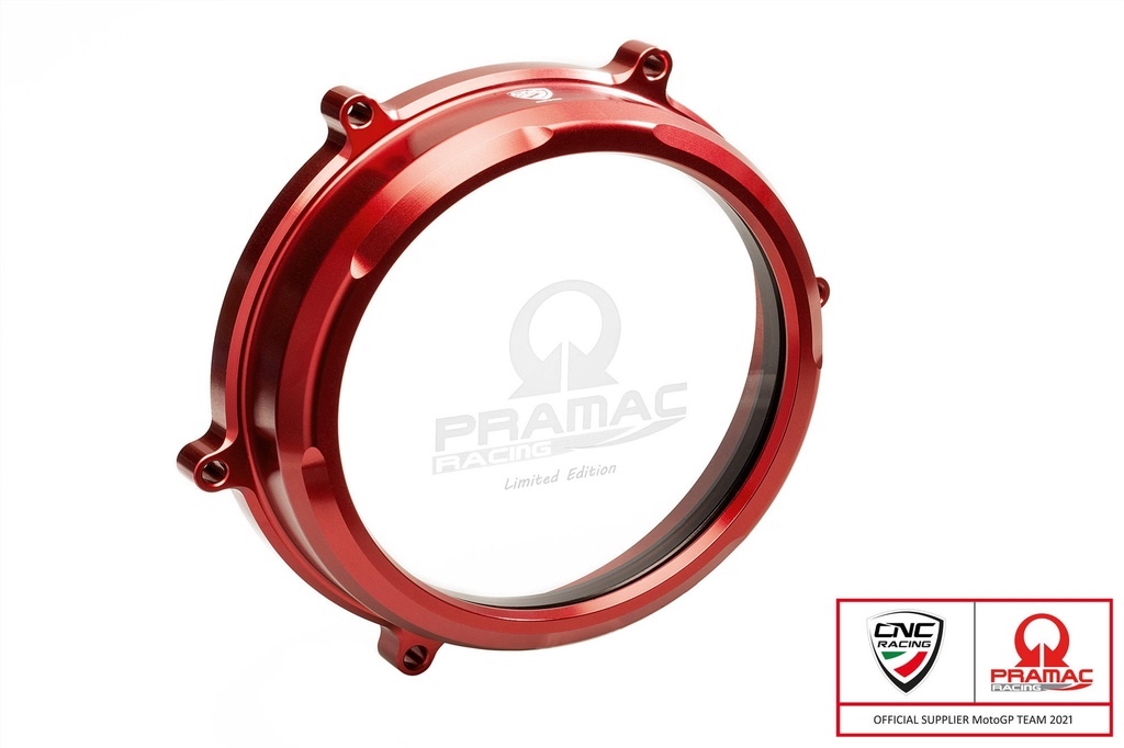 [CNC-CA200RPR] Clear oil bath clutch cover Ducati Panigale 959, 1199 and 1299 - Pramac Racing Limited Edition (Red)