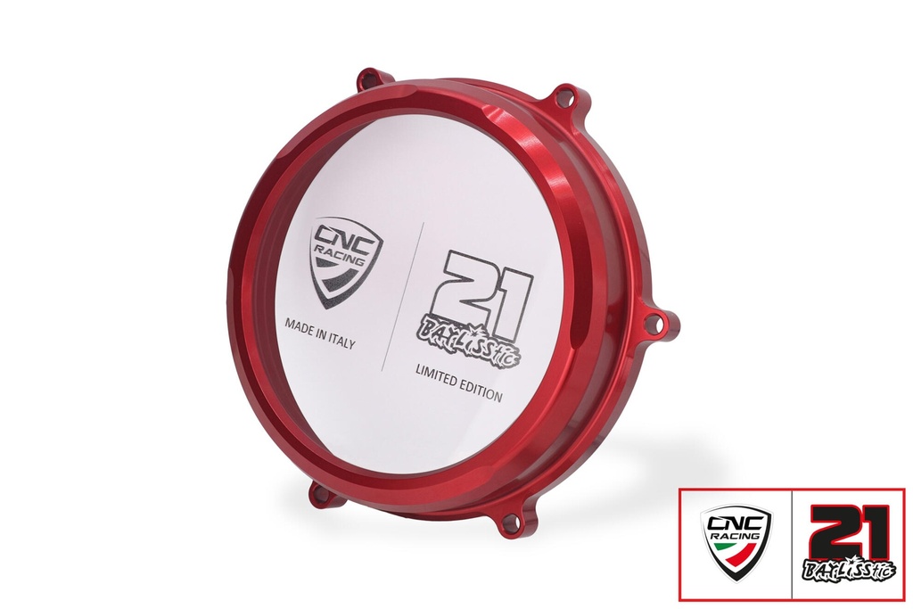 [CNC-CA200RTB] Clear oil bath clutch cover Ducati Panigale - Troy Bayliss Limited Edition (Red)