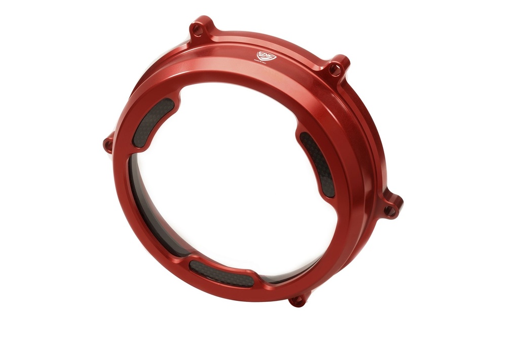 [CNC-CA201B] Clear clutch cover with carbon inserts for Ducati Panigale 959/1199/1299 (Black)