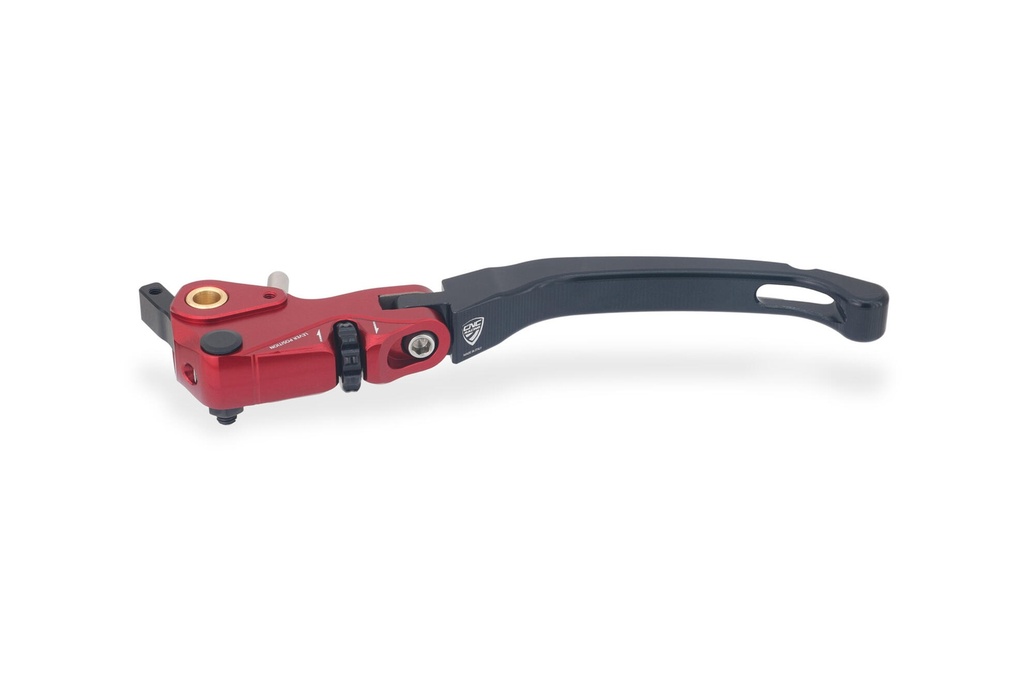 [CNC-LCV49BR] Clutch lever RACE EVO - Folding for Brembo Semi-radial Master Cylinders (Black/Red)