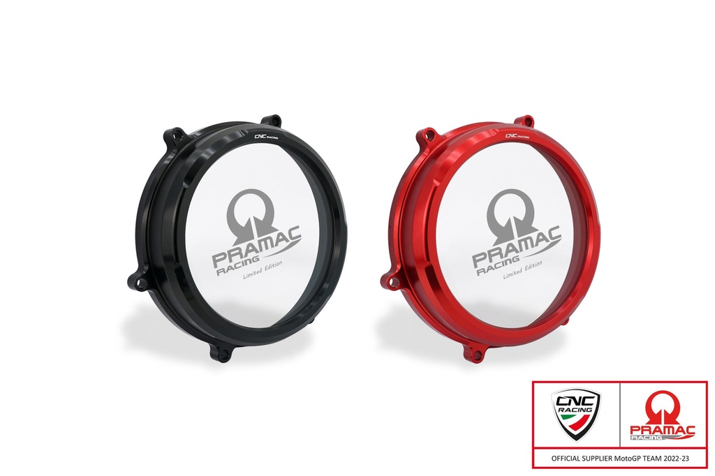 [CNC-CA202BPR] Clear oil bath clutch cover Ducati Panigale and Streetfighter V2 - Pramac Racing Limited Edition (Black)