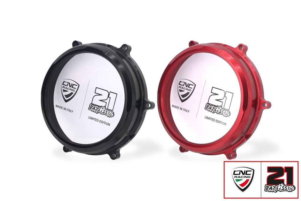 [CNC-CA202BTB] Clear oil bath clutch cover Ducati Panigale and Streetfighter V2 - Troy Bayliss Limited Edition (Black)