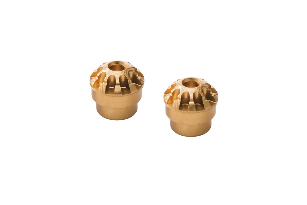 [CNC-PCP01G] Footpegs end cap "Grip" (Gold)