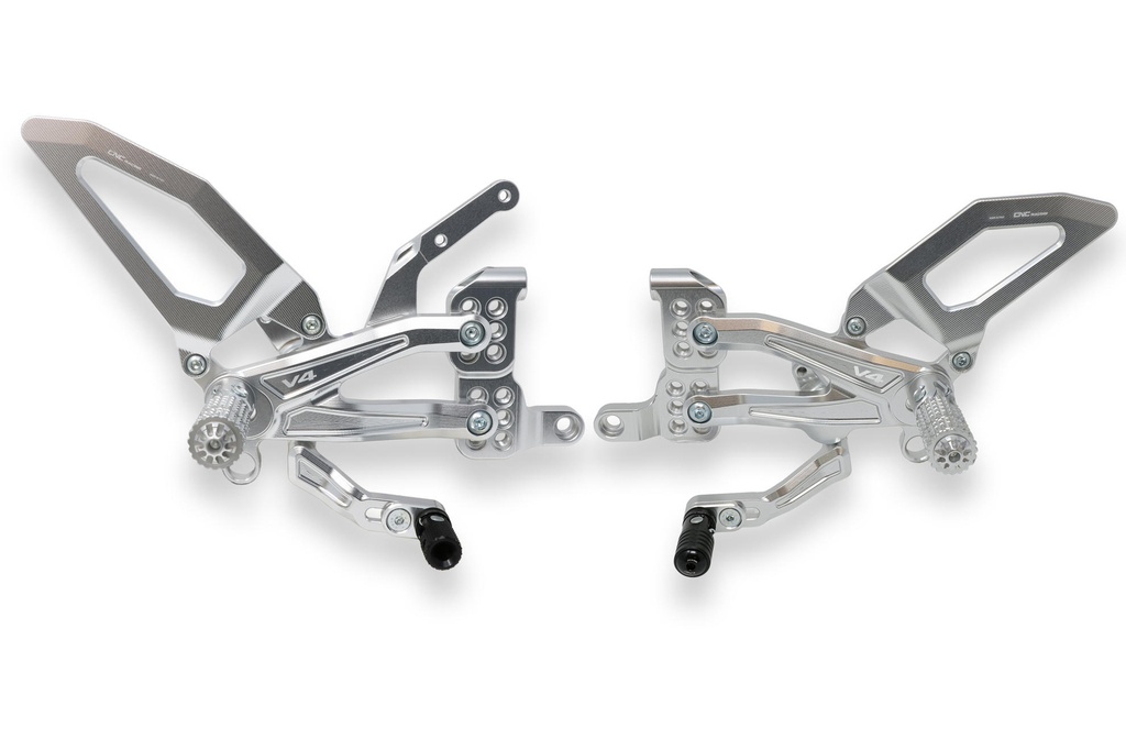 [CNC-PE406S] Adjustable rear sets RPS Ducati Panigale V4 (Silver)