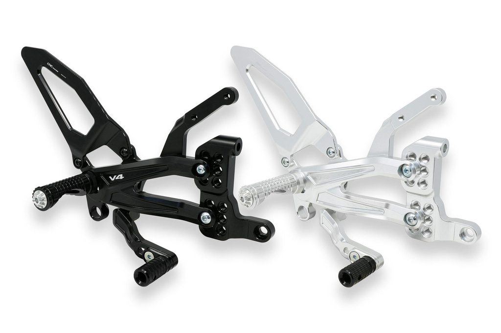 [CNC-PE407B] Adjustable rear sets RPS Ducati Panigale V4 - EASY (Black)