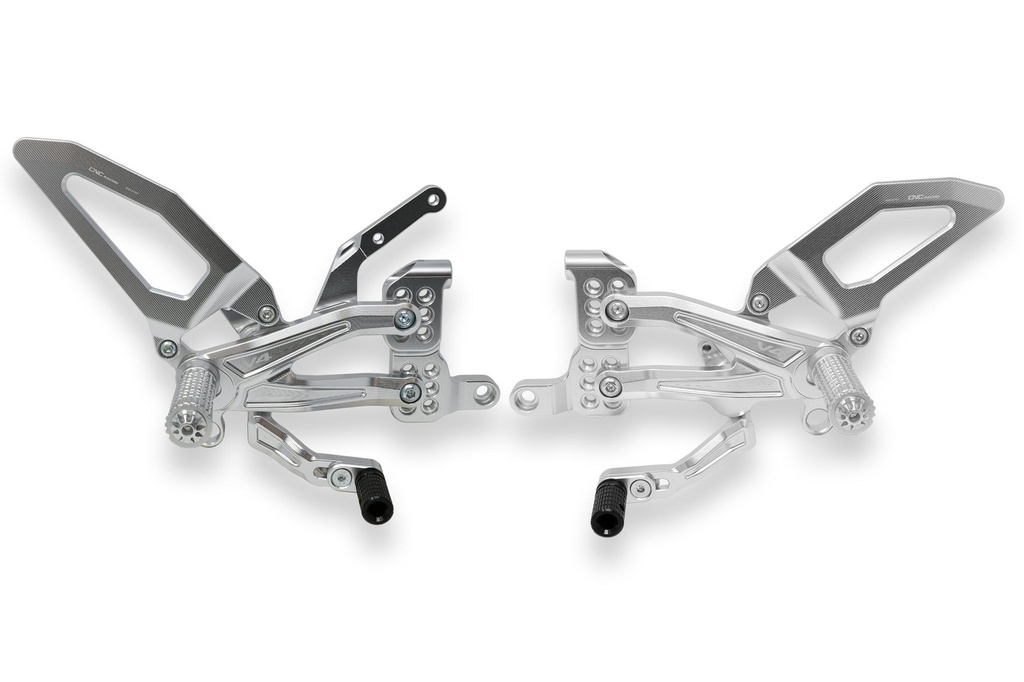 [CNC-PE407S] Adjustable rear sets RPS Ducati Panigale V4 - EASY (Silver)