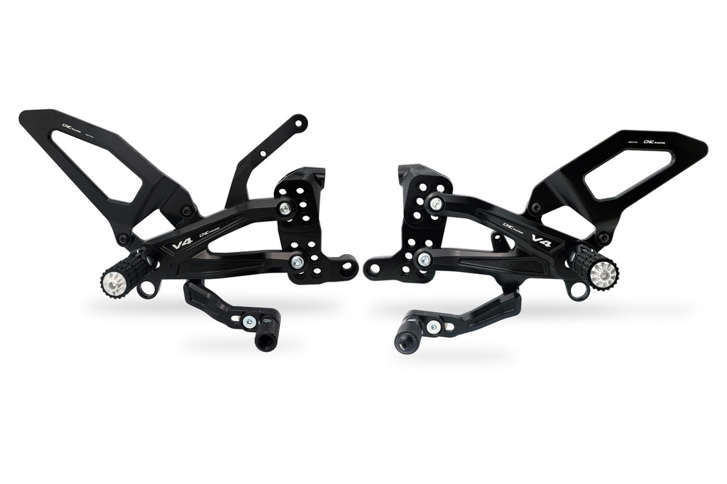 [CNC-PE409BR] Adjustable rearsets Ducati Streetfighter V4 (Black/Red)