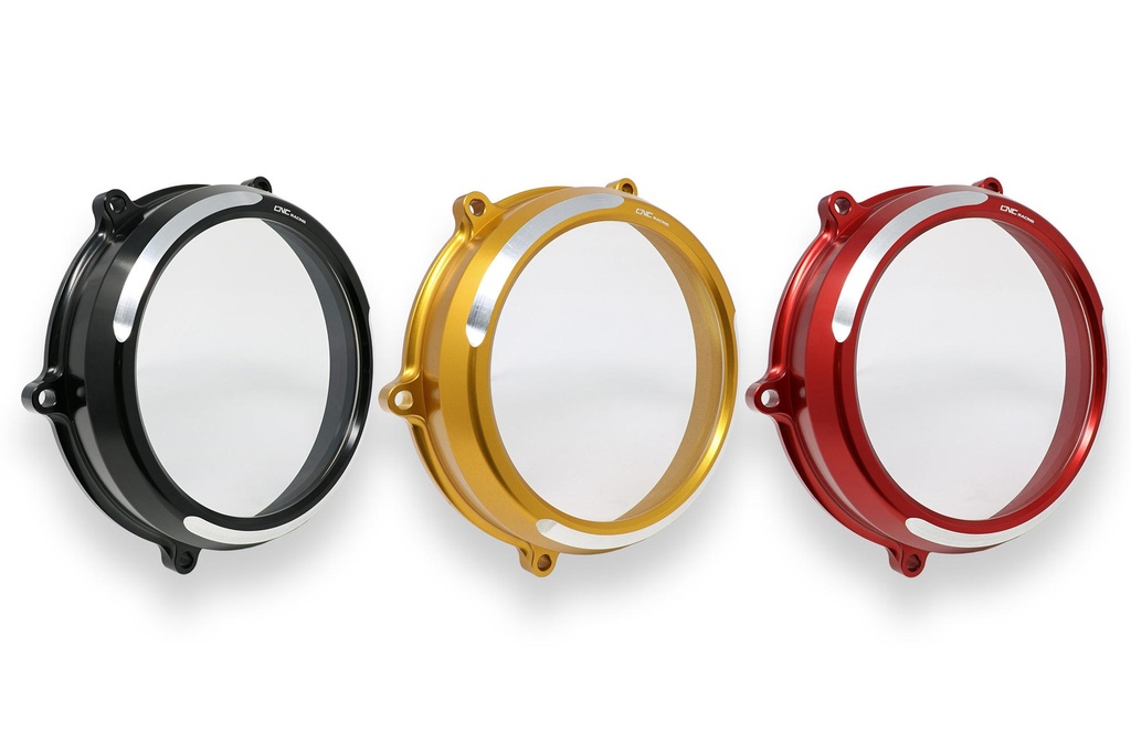 [CNC-CA210BS] Clear oil bath clutch cover Ducati Panigale V4 BICOLOR (Black)