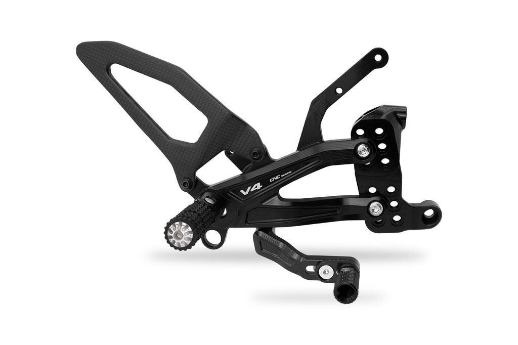 [CNC-PE410B] Adjustable rearsets Ducati Streetfighter V4 Carbon (Black)