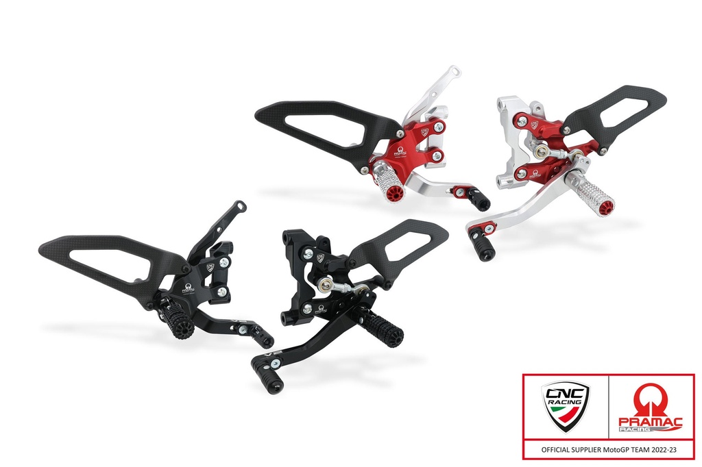 [CNC-PE411BPR] Adjustable rearsets Ducati Streetfighter V2 - Pramac racing Limited Edition (Black)