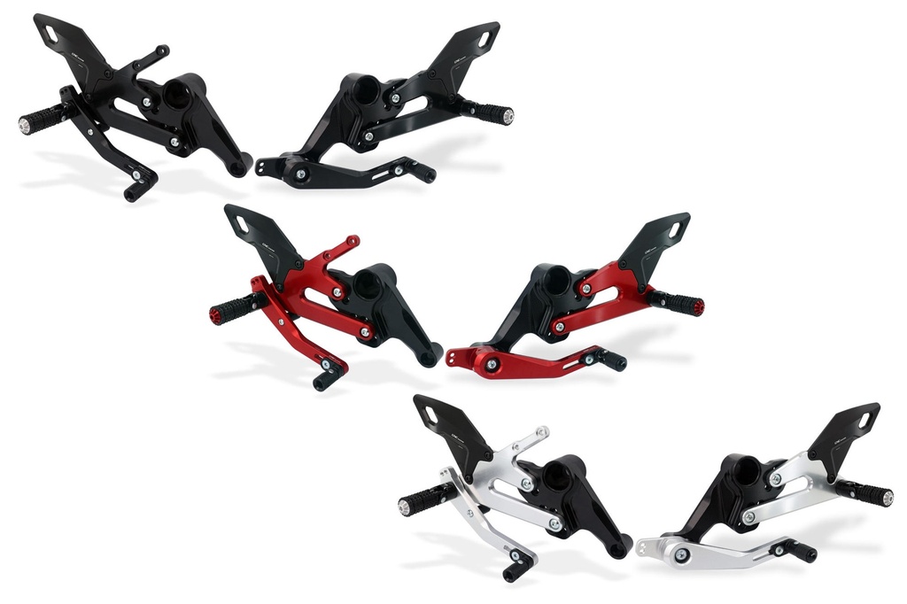 [CNC-PE507B] Adjustable rear sets Aprilia RS 660 - Tuono 660 (Black)