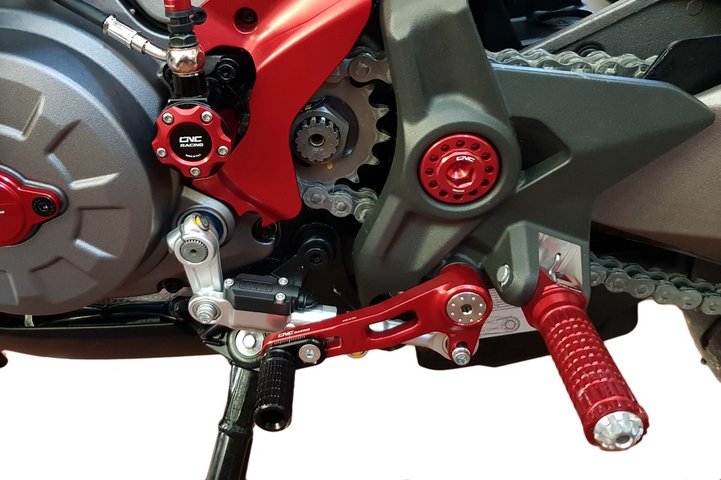 [CNC-PEC01R] Gear/Rear brake levers kit ducati - SLIDE (Red)