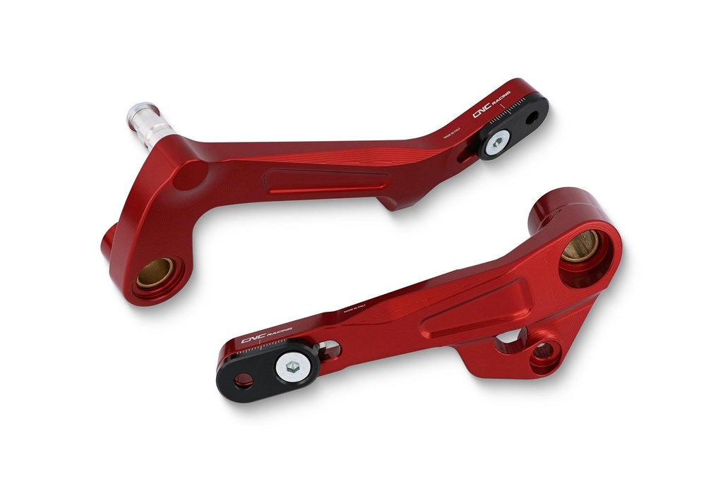 [CNC-PEC02R] Gear/Rear brake levers kit Ducati Multistrada - SLIDE (Red)