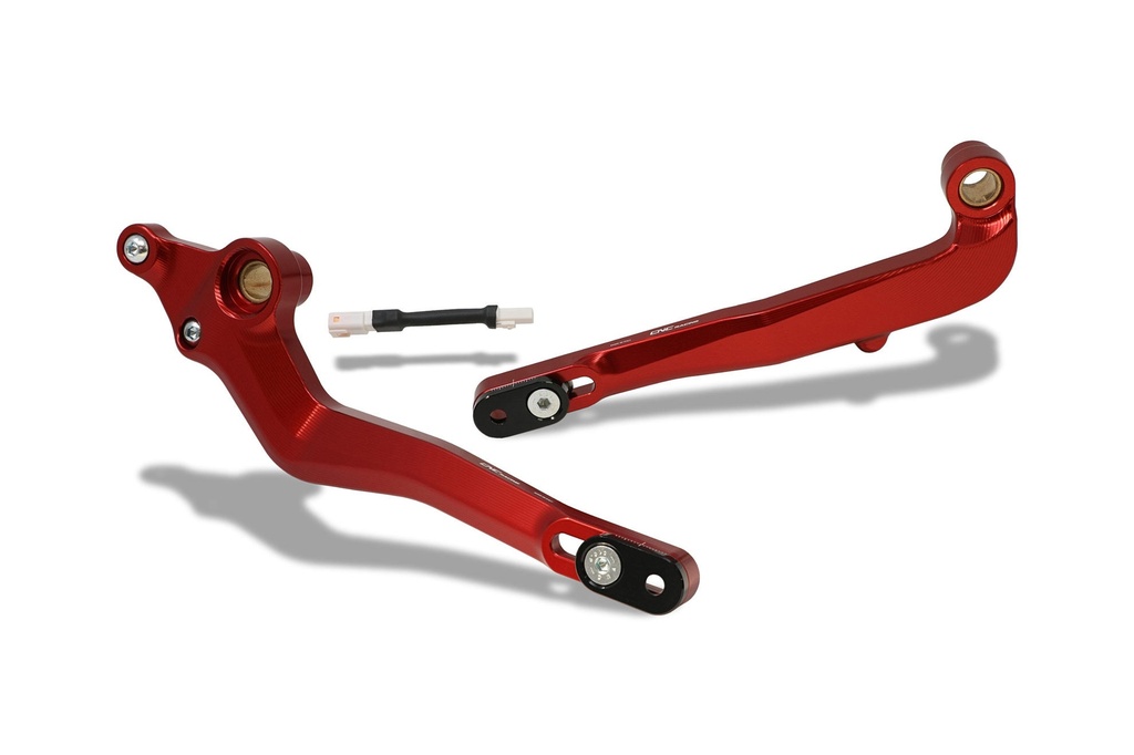 [CNC-PEC03R] Gear/Rear brake levers kit Ducati Hypermotard 950 - SLIDE (Red)
