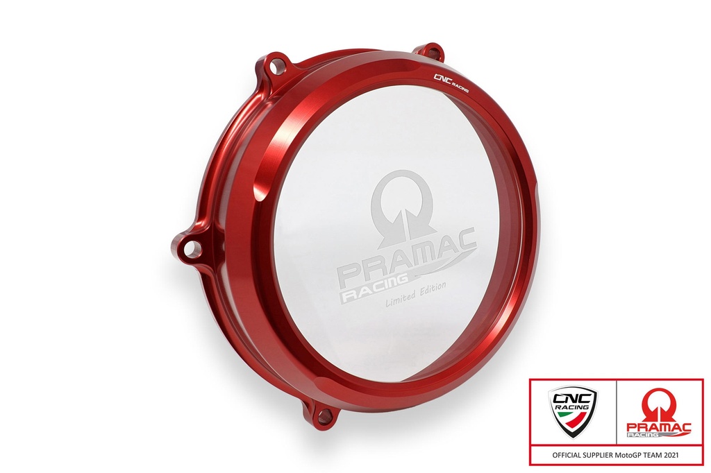 [CNC-CA210RPR] Clear oil bath clutch cover Ducati Streetfighter V4 - Pramac Racing Limited Edition (Red)