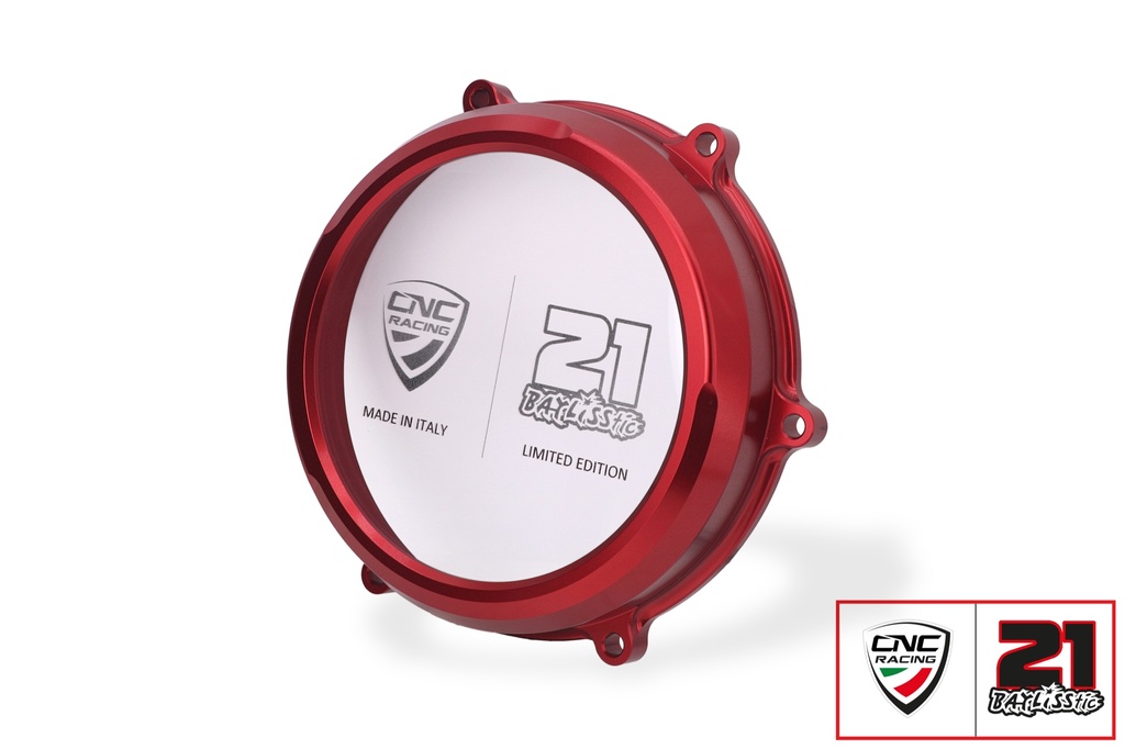 [CNC-CA210RTB] Clear oil bath clutch cover Ducati Streetfighter V4 - Troy Bayliss Limited Edition (Red)